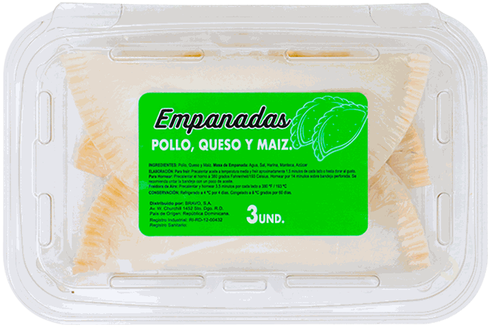 BRAVO EMPANADA POLLO QUESO MAIZ 3/1