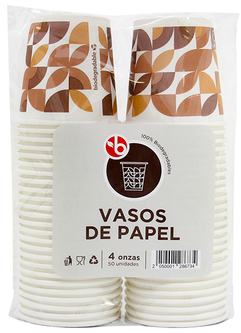 BRAVO VASOS DE PAPEL 4 OZ 50/1