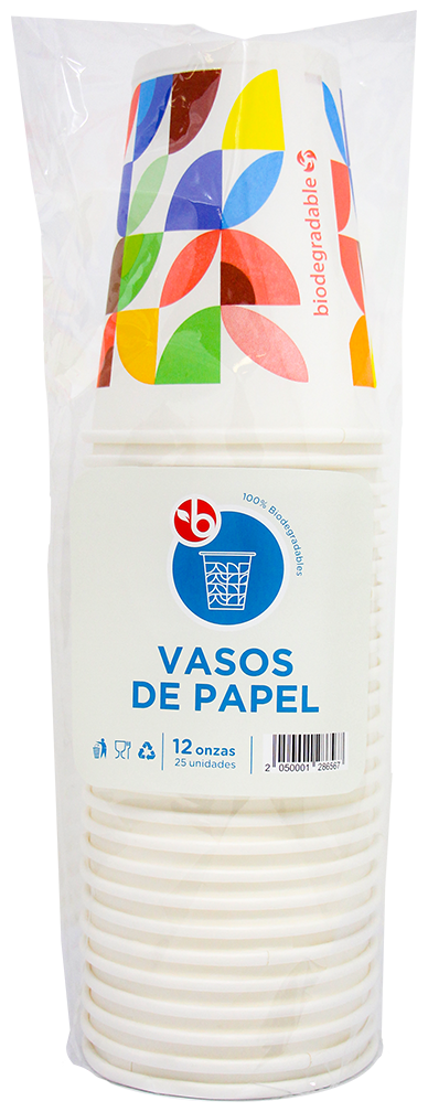 Bravo Vasos De Papel 12 Oz25 UND