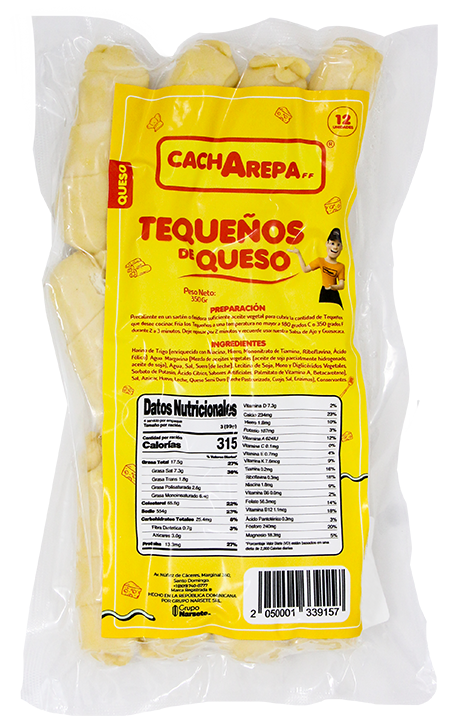 CACHAREPA TEQUEÑOS QUESO 350 GR 12/1