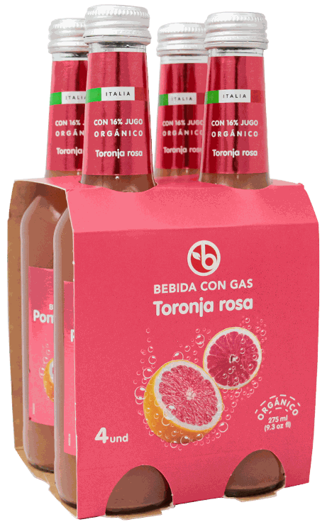 BRAVO SODA ORGANICA POMP ROSA 4PACK/ 275 ML