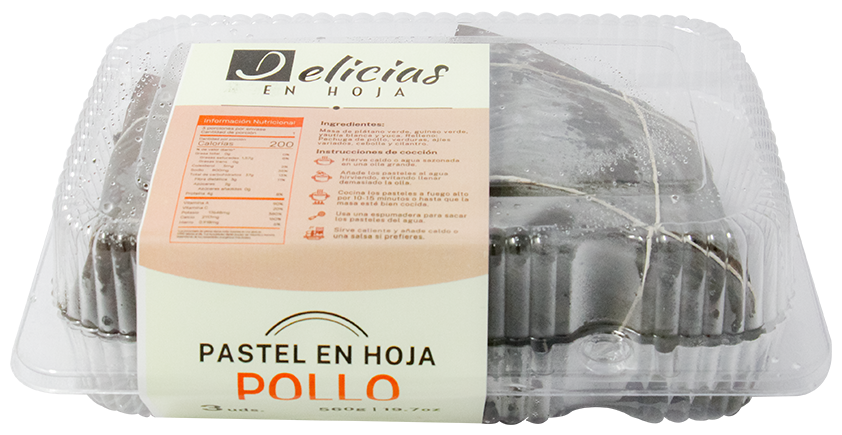 Delicias Pastel Hoja Pollo 3 Und550 GR