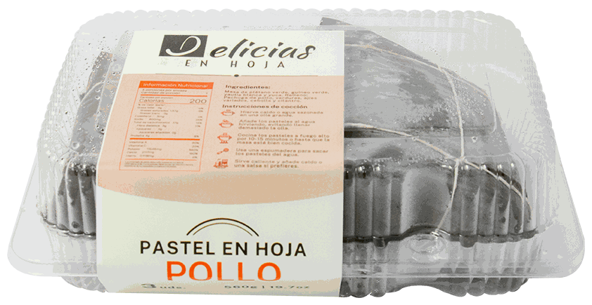 DELICIAS PASTEL HOJA POLLO 550 GR 4/1