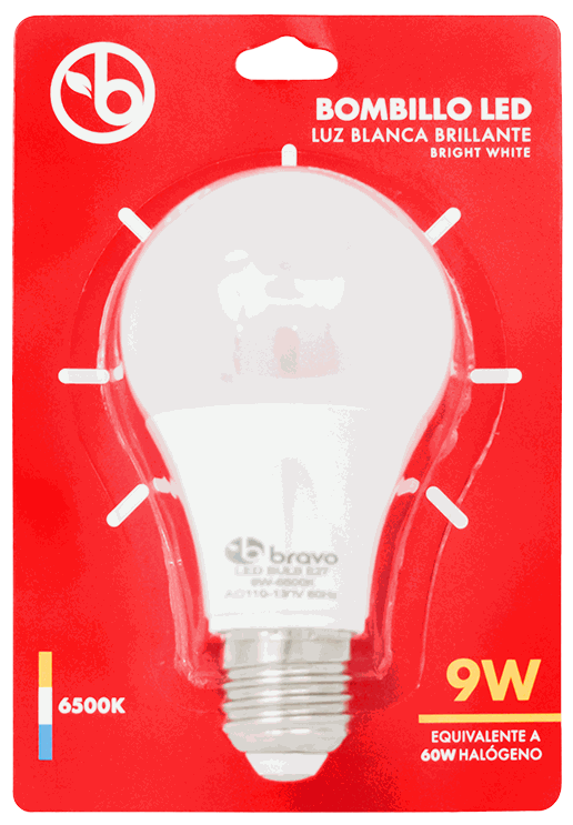 BRAVO BOMBILLO LED 9W 6500K