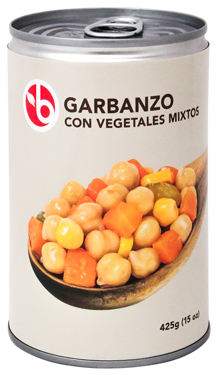 BRAVO VEGETALES MIXTOS CON GARBANZOS 425 GR