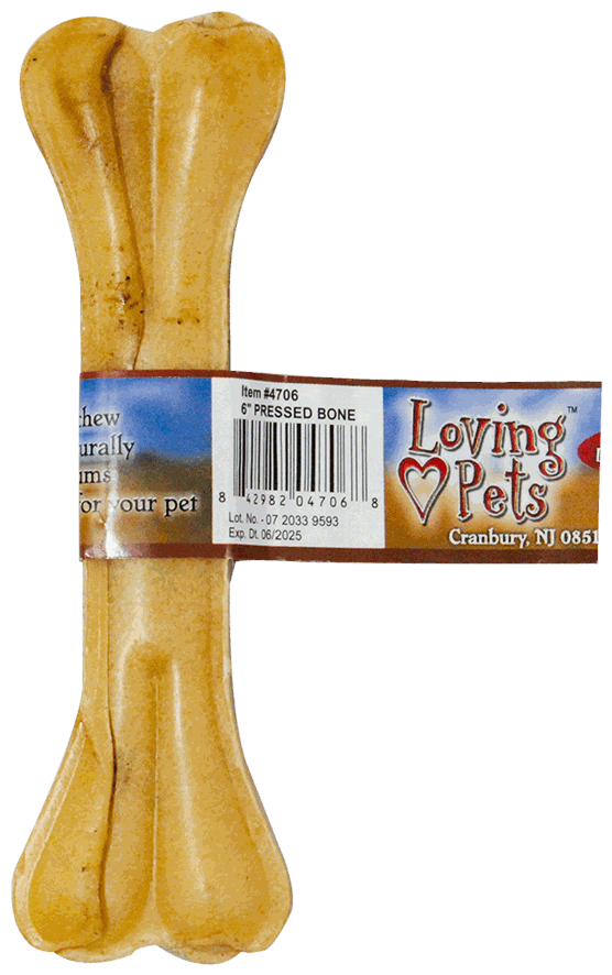 LOVING PETS PRESSER RAWHIDE BONE DOG TR