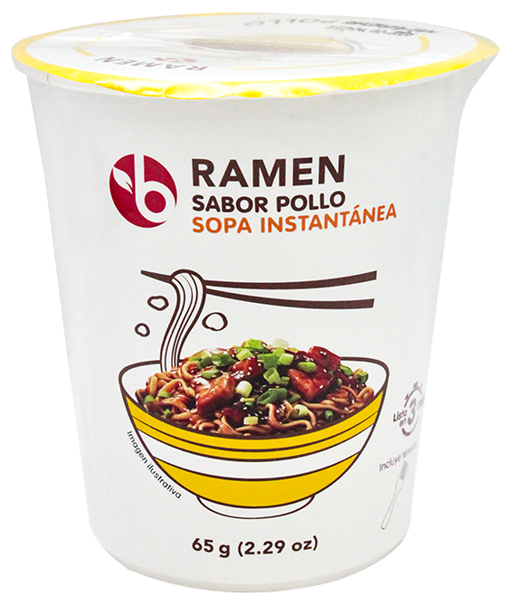 BRAVO SOPA RAMEN POLLO VASO 65G