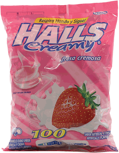 HALLS CREAMY FRESA 100S