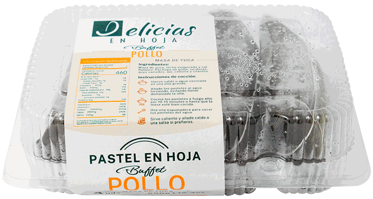 DELICIAS PASTEL HOJA YUC POLLO BF 550 GR