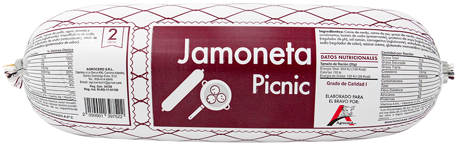 AGROCERD JAMONETA PICNIC 2 LB