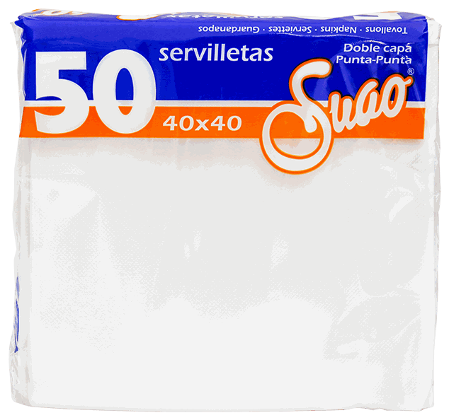 SUAO SERVILLETA BLANCA 40X40 50/1