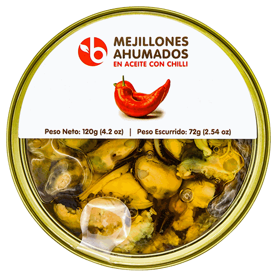 BRAVO MEJILLONES AHU ACEITE CHILI 120 GR