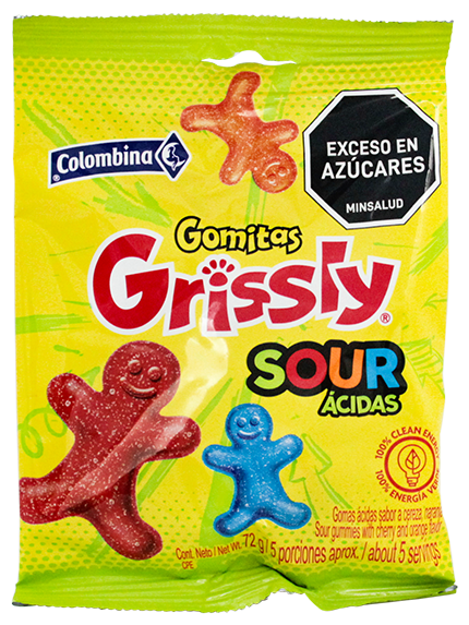 Colombina Grissly Sour Acidas72 GR