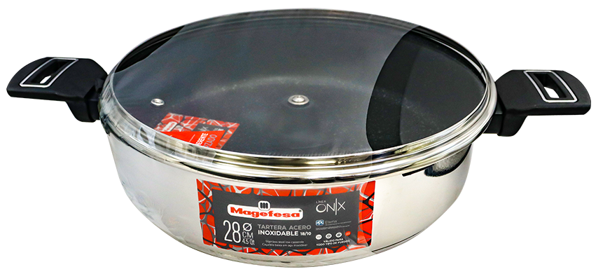 Mgf Tartera Con Tapa Acero Inoxidable28 CM