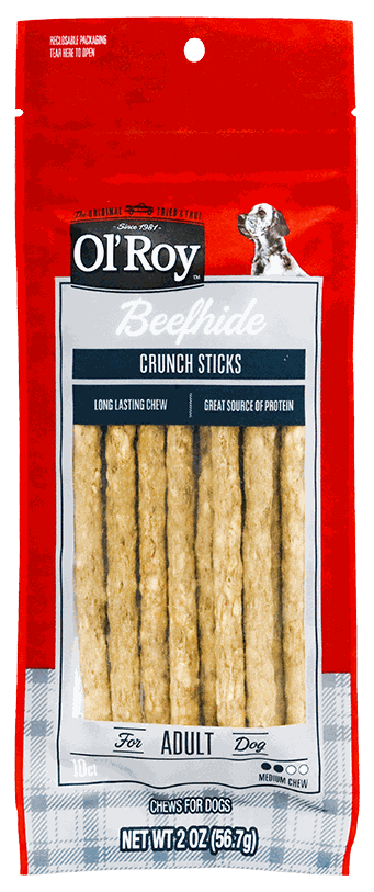 OL ROY BEEFHIDE CRUNCH STICKS 2 OZ