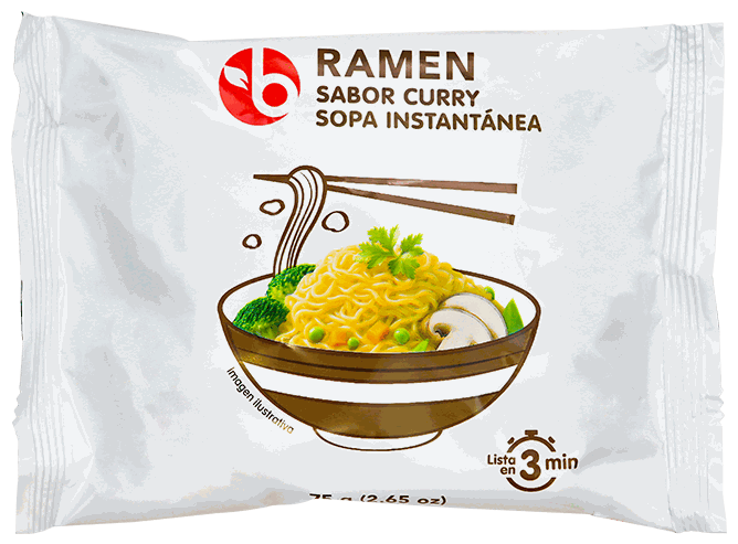 BRAVO SOPA RAMEN CURRY SOBRE 75GR