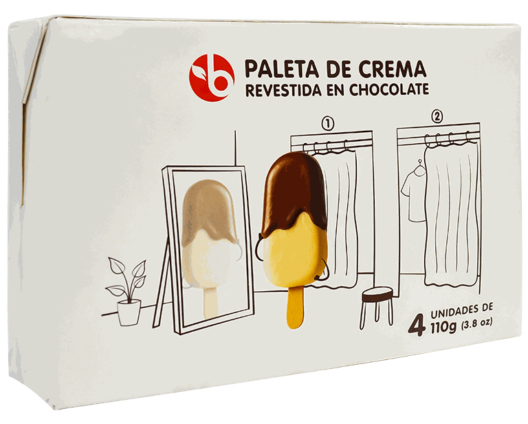 BRAVO PALETAS CREMA REVESTIDA CHO. 4/1