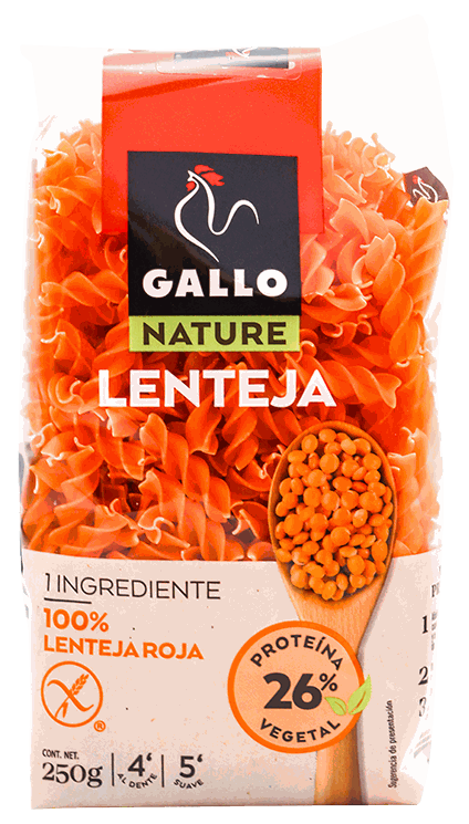 GALLO ESPIRALES LENTEJAS ROJAS 250G