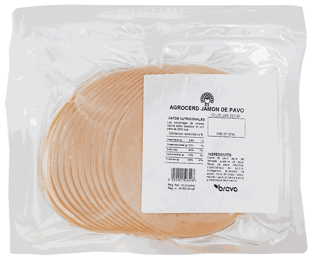 AGROCERD JAMON PAVO 12 LONJ 220 GR