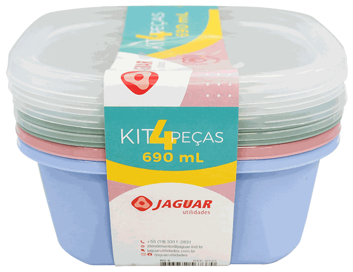 JAG ENVASE PLASTICO CUAD.4PZ 690ML 6737
