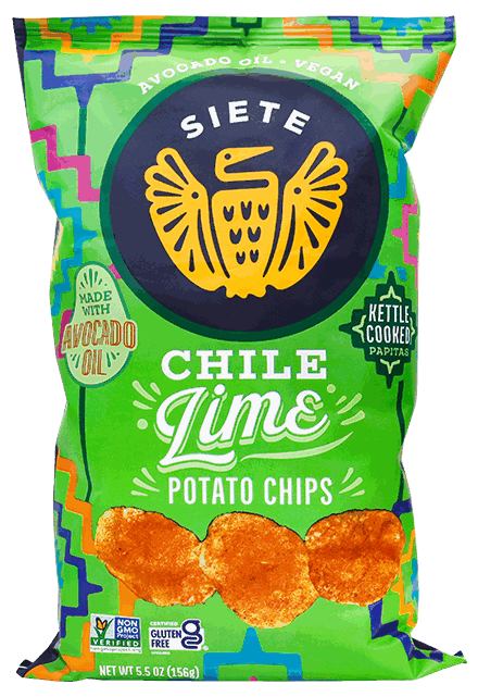 SIETE FOODS POTAT CHIPS CHILI LIME 5.5OZ