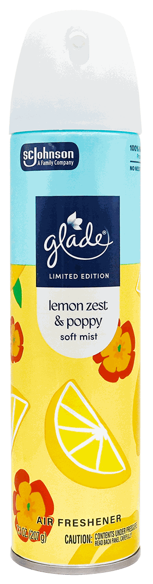 GLADE AEROSOL LEMON ZEST & POPPY 7.3 OZ