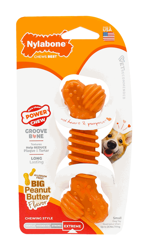 NYL POWER CHEW GROOVE DOG CHEW TOY SM