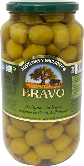 BRAVO ACEITUNAS MANZ. R/PIM. 1000 GR