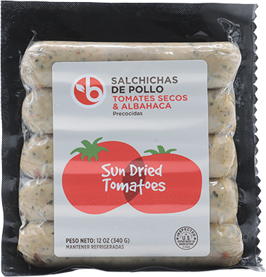 BRAVO SALCHICHAS DE POLLO TOMATES SECOS Y ALBAHACAS 12 OZ