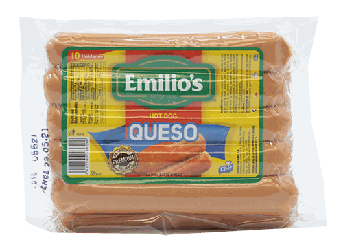 EMILIOS JUMBO HOT DOG C/QUESO 10/1