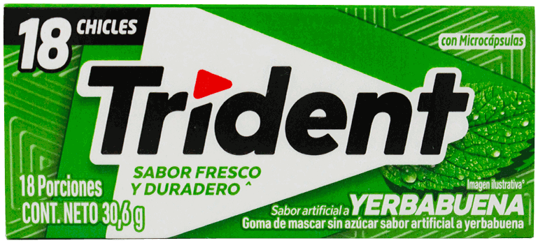 TRIDENT 18S GOMA DE MASCAR YERBABUENA