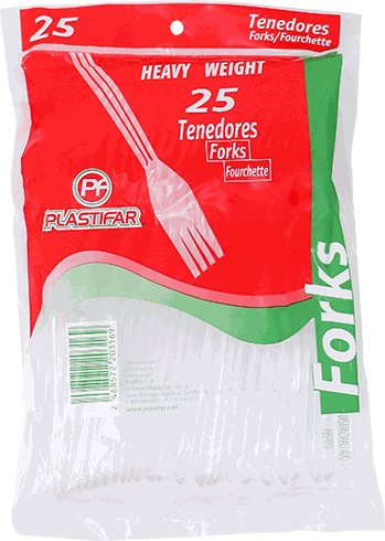 SUNNY PACK TENEDORES HEAVY WEIGHT CLEAR