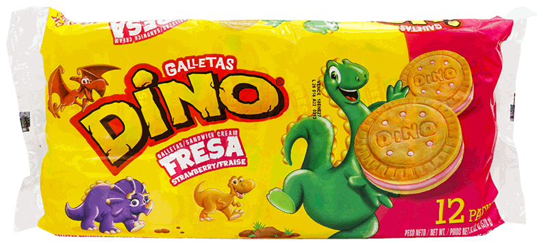DINO GALLETA SANDWICH FRESA 12 PAQ
