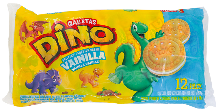 DINO GALLETA SANDWICH VAINILLA 12 PAQ
