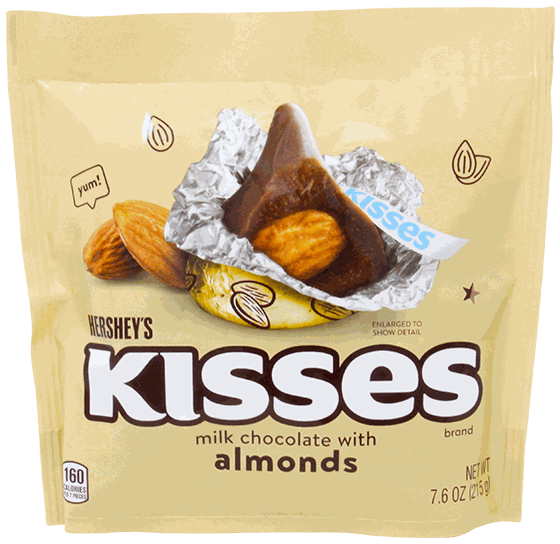 HERSHEYS KISSES W/ALMOND 7.6 OZ