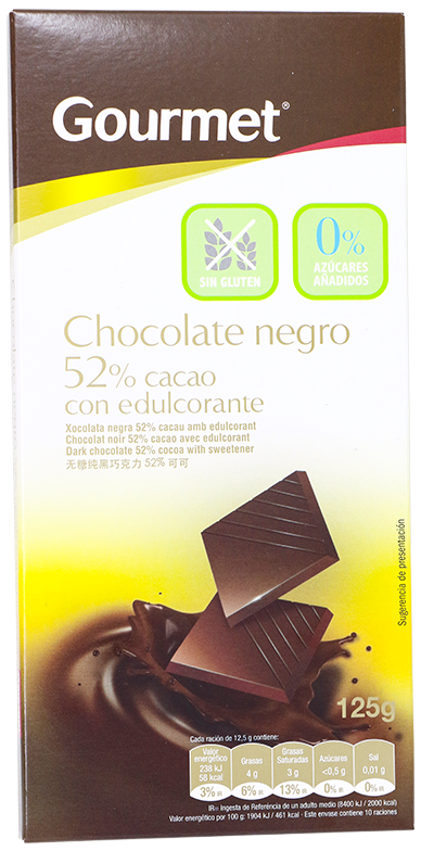 GOURMET CHOC. NEGRO S/A TAB 125 GR