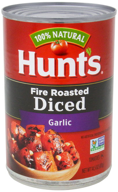 HUNTS TOMATES TROCEADO ASADO C/AJO 14 OZ