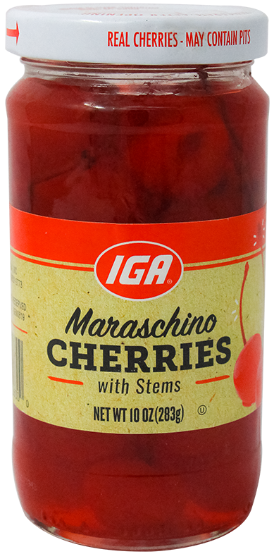 Iga Red Maraschino Cherry Stems10 OZ