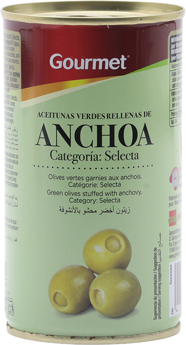 GOURMET ACEITUNAS RELL. ANCHOA 350 GR