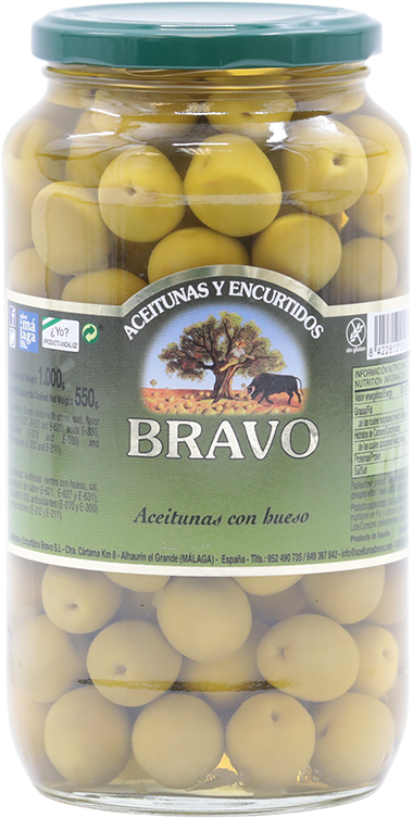 BRAVO ACEITUNAS VERDES C/H 1000 GR