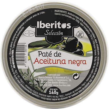 IBERITOS PATE ACEITUNA NEGRAS 140 GR