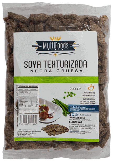 MULTIFOODS CARNE SOYA NEG GRUESA 200 GR