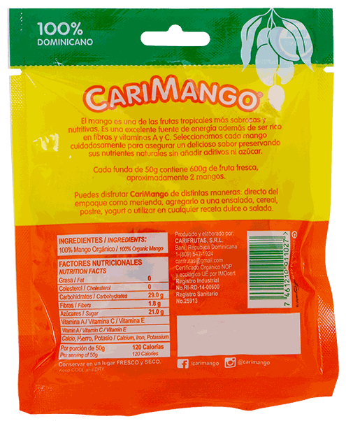 Mango Deshidratado Carimango 50 GR - Precio en RD | SupermercadosRD