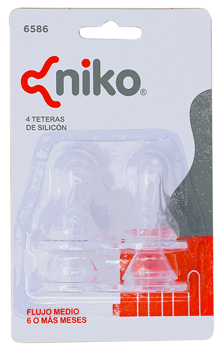 NIKO TETERAS SILICON 0-6 MESES 4UN 6586*