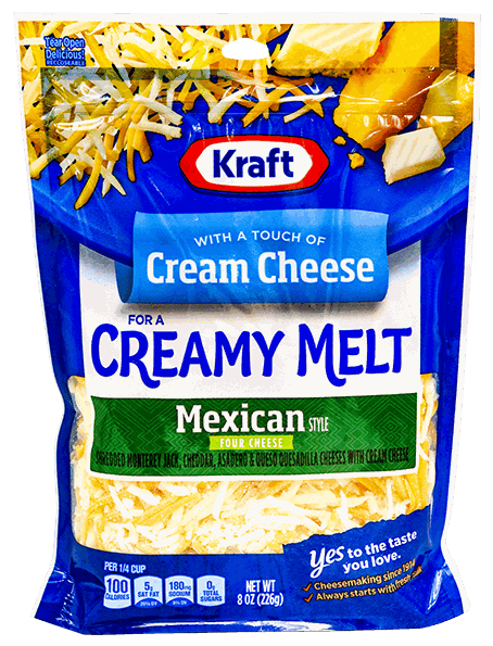 KRAFT CHEESE SHREDDED MEXI W/PHILA 8 OZ