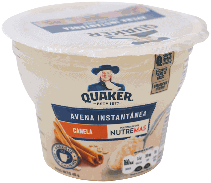 QUAKER AVENA CUP CANELA 45 GR