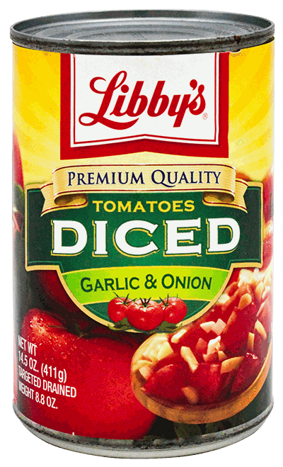 LIBBYS TOMATO DICED GARLIC/ONION 14,5 OZ