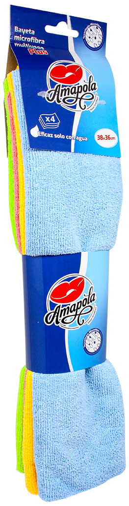 PAÑO MULTIUSO MICROFIL COLORES NEON 4PZ*
