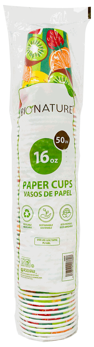 BIONATURE PAPER CUPS 16OZ