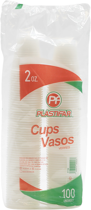 Vaso Rígido Plastifar 2 Oz100 UND